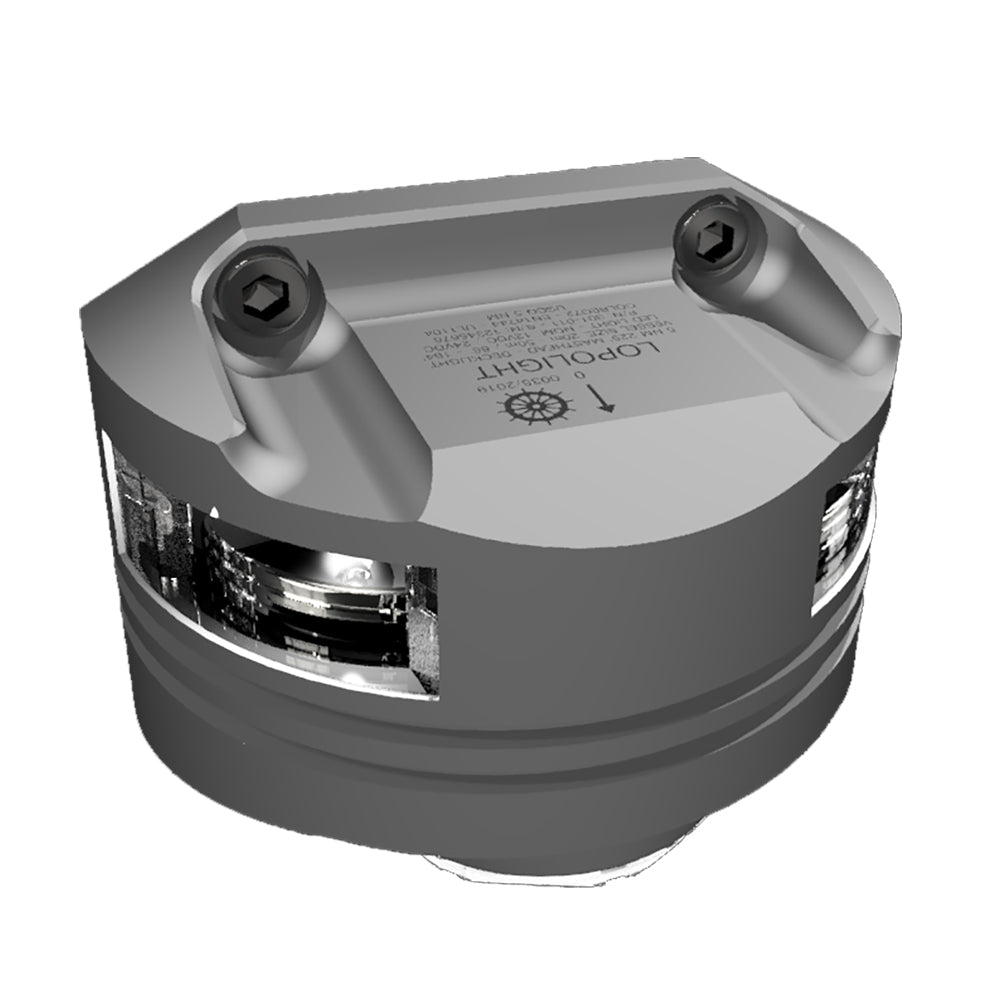 Lopolight Series 301011 Masthead Light wDeck Light 5NM Vertical Mount White Silver Housing 301011DLX15M