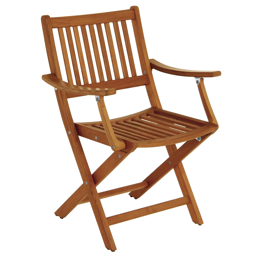 Whitecap Folding Chair wArms Teak WT63070