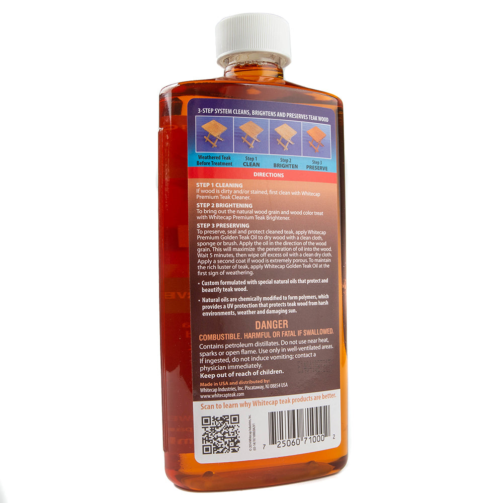 Whitecap Premium Golden Teak Oil 16oz TK71000
