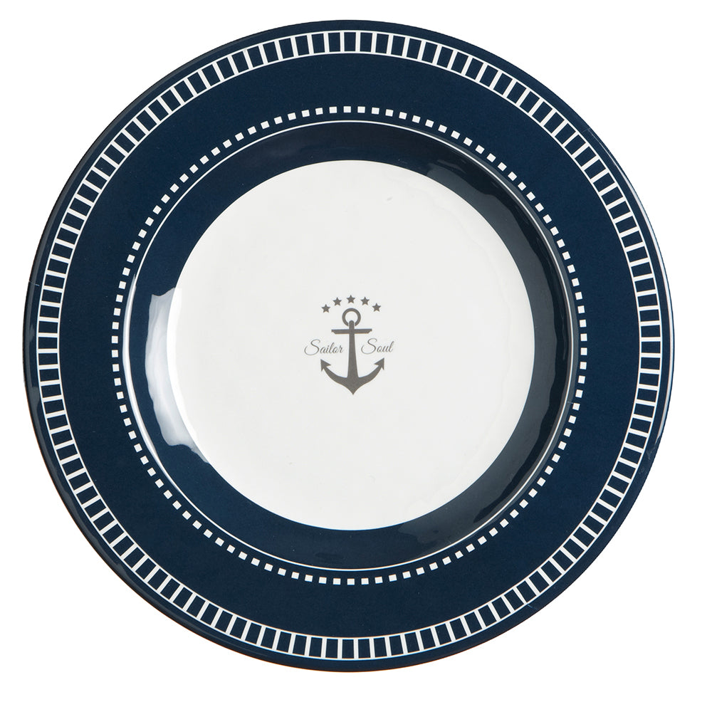 Marine Business Melamine Round Dessert Plate SAILOR SOUL 7 Set of 6 14003C