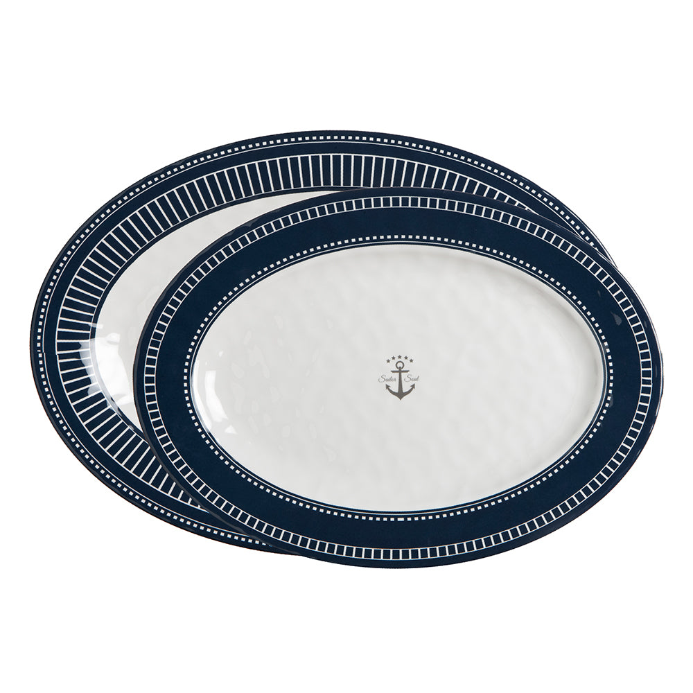 Marine Business Melamine Oval Serving Platters Set SAILOR SOUL Set of 2 14009