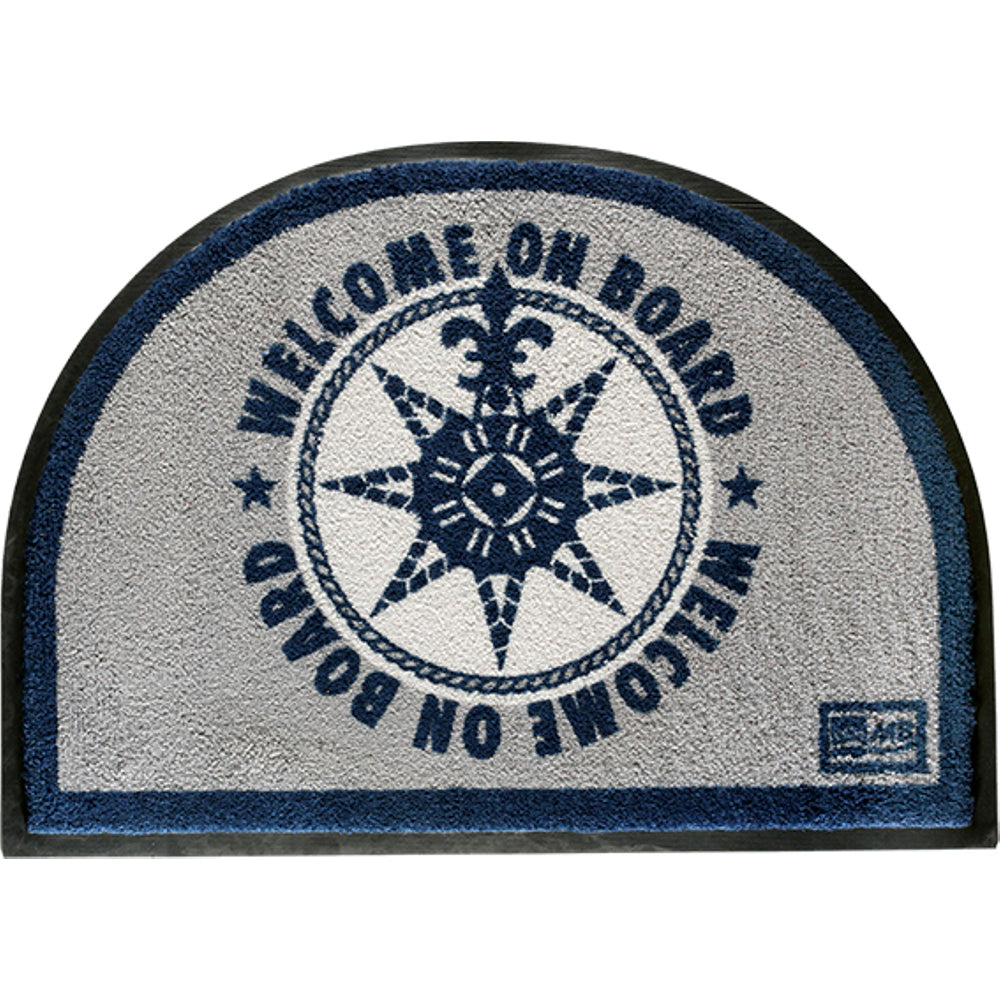 Marine Business NonSlip WELCOME ON BOARD HalfMoonShaped Mat BlueGrey 41220