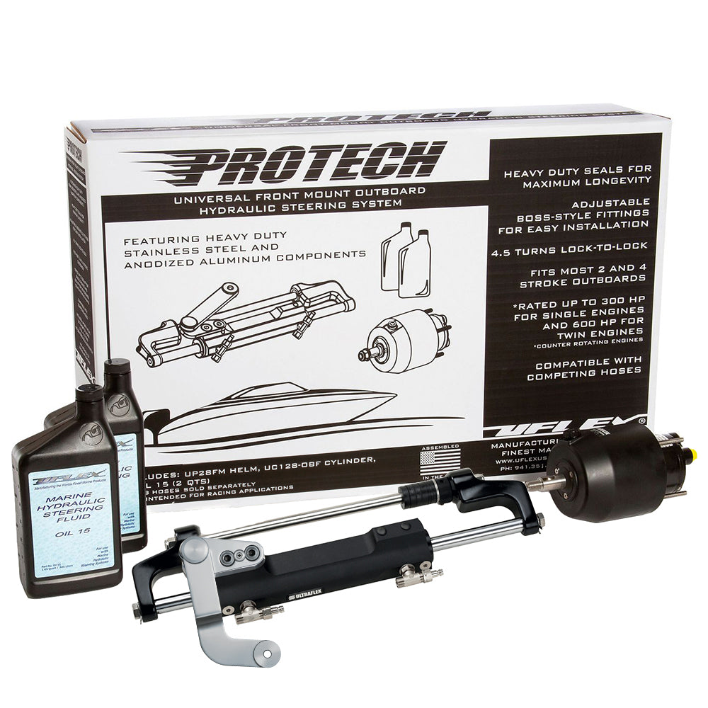 Uflex PROTECH 31 Front Mount OB Hydraulic System Includes UP28 FM Helm Oil UC128TS3 Cylinder No Hoses PROTECH 31