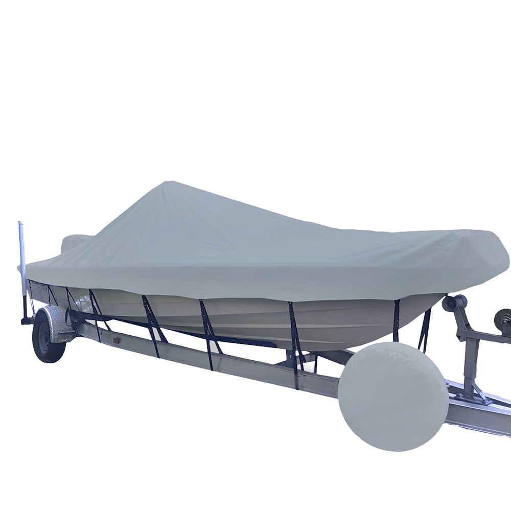 Carver SunDURA Narrow Series StyledtoFit Boat Cover f245 VHull Center Console Shallow Draft Boats Grey 71224NS11