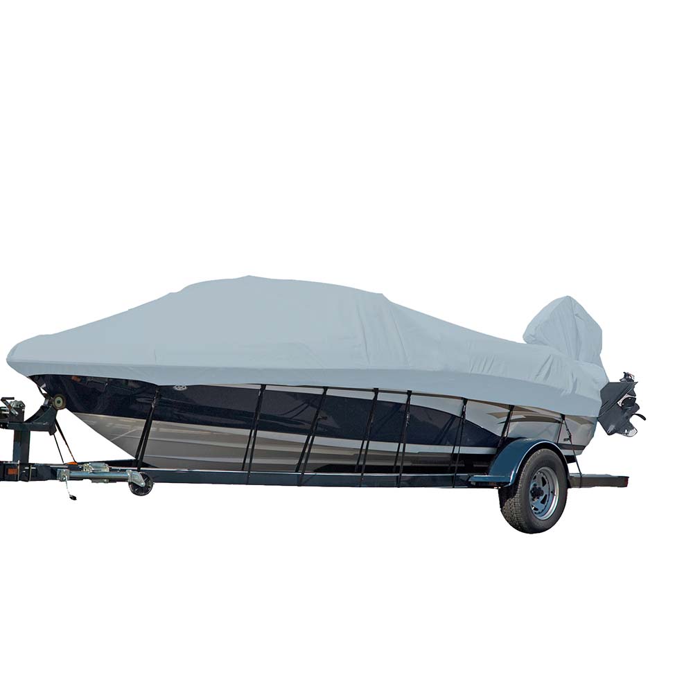 Carver SunDURA StyledtoFit Boat Cover f225 VHull Runabout Boats wWindshield HandBow Rails Grey 77022S11