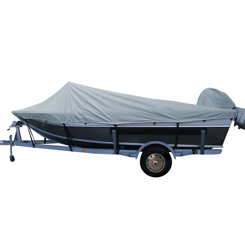 Carver PolyFlex II StyledtoFit Boat Cover f165 Aluminum Boats wHigh Forward Mounted Windshield Grey 79016F10