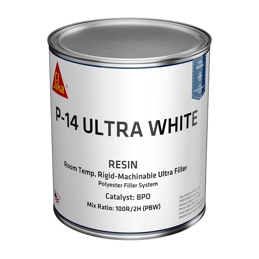 Sika SikaBiresin AP014 Polyester Fairing Compound White Base Quart Can BPO Hardener Required 606127