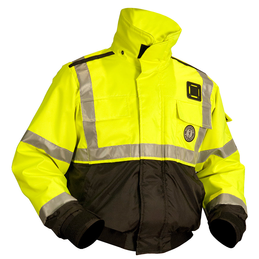 Mustang ANSI High Vis Flotation Bomber Jacket Fluorescent YellowGreenBlack XL MJ6214T3239XL206