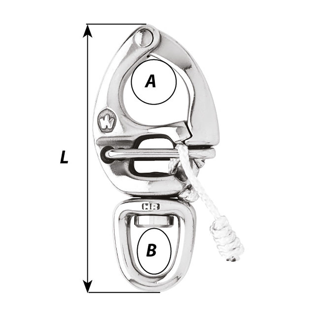 Wichard HR Quick Release Snap Shackle wSwivel Eye Length 234 02673