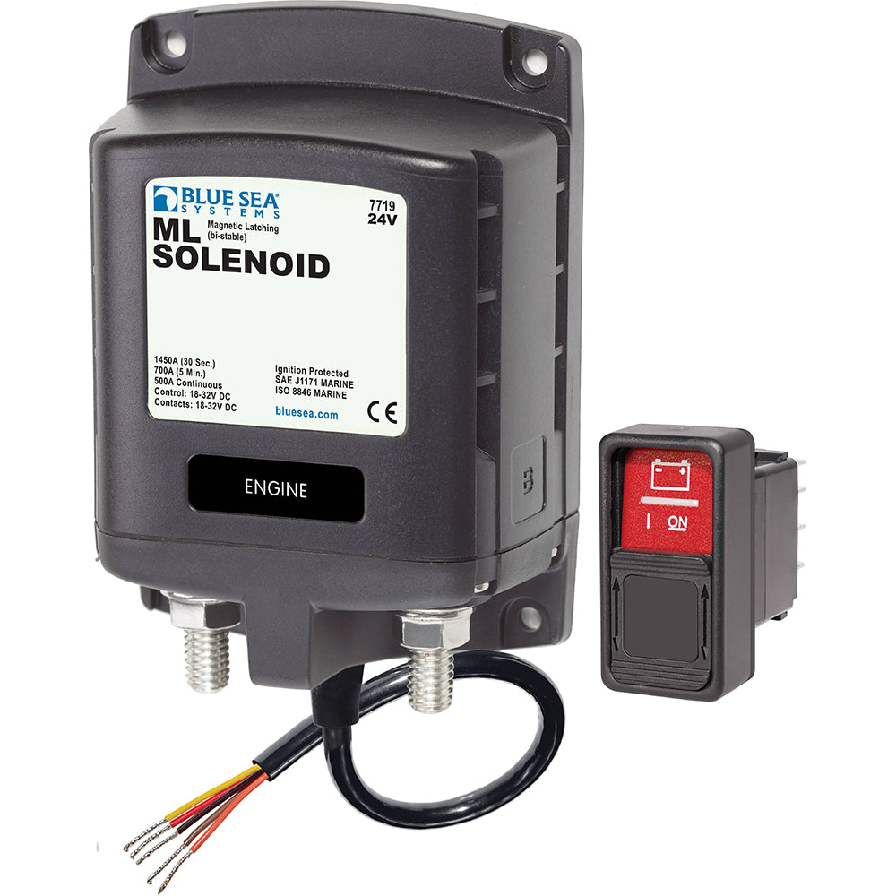 Blue Sea 7719 MLSeries Solenoid Switch Stripped Wire 24V 7719