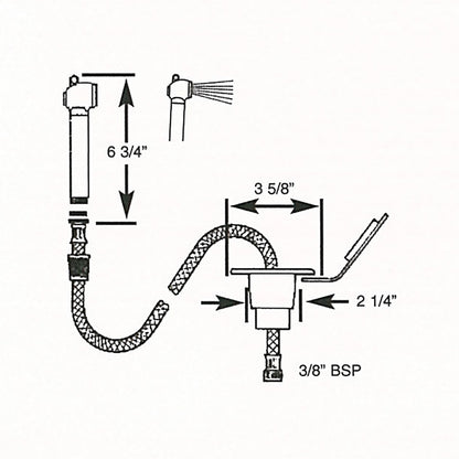 Scandvik Recessed Transom Shower w6 Hose  White 10055P