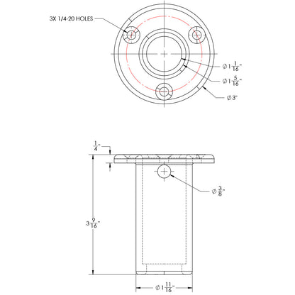 TACO Receiver wBacking Plate fCome On Board Handle F160800C1