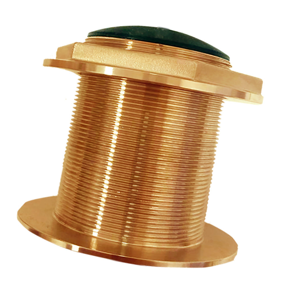 Echonautics Bronze LowProfile ThruHull HighFrequency CHIRP Transducer  1kW 12 Tilt 130210kHz BT87H1KW12