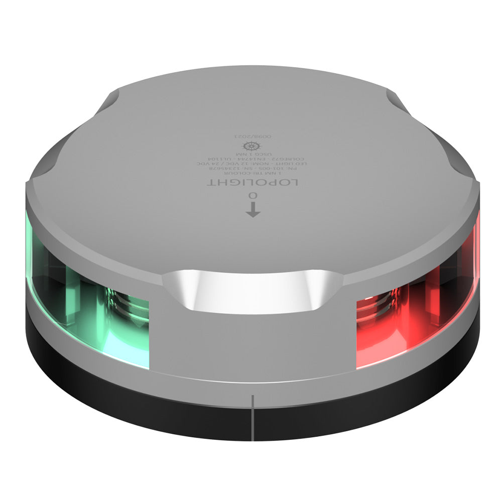 Lopolight TriColor Nav Light  1NM  Silver Housing wFB Base 101005FB