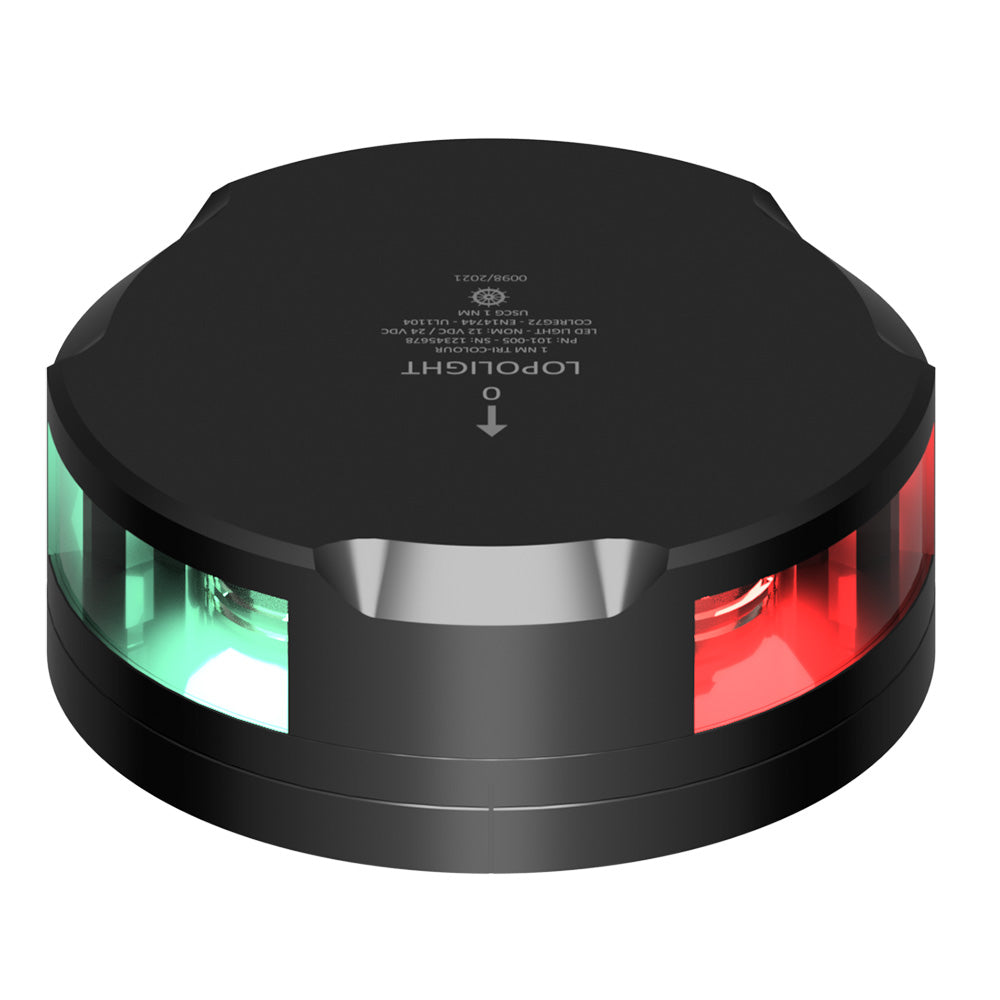 Lopolight TriColor Nav Light  1NM  Black Housing wFB Base 101005FBB
