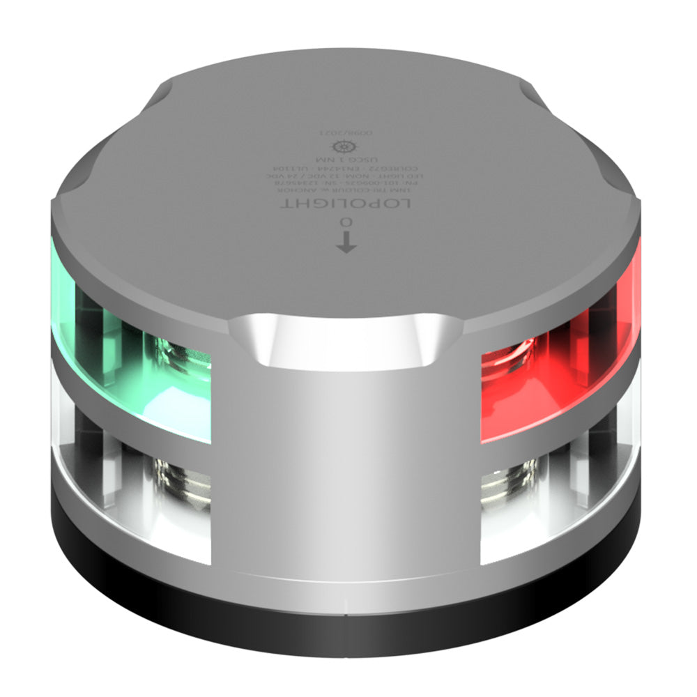 Lopolight TriColor Anchor Light  1NM  Silver Housing wFB Base 101009FB