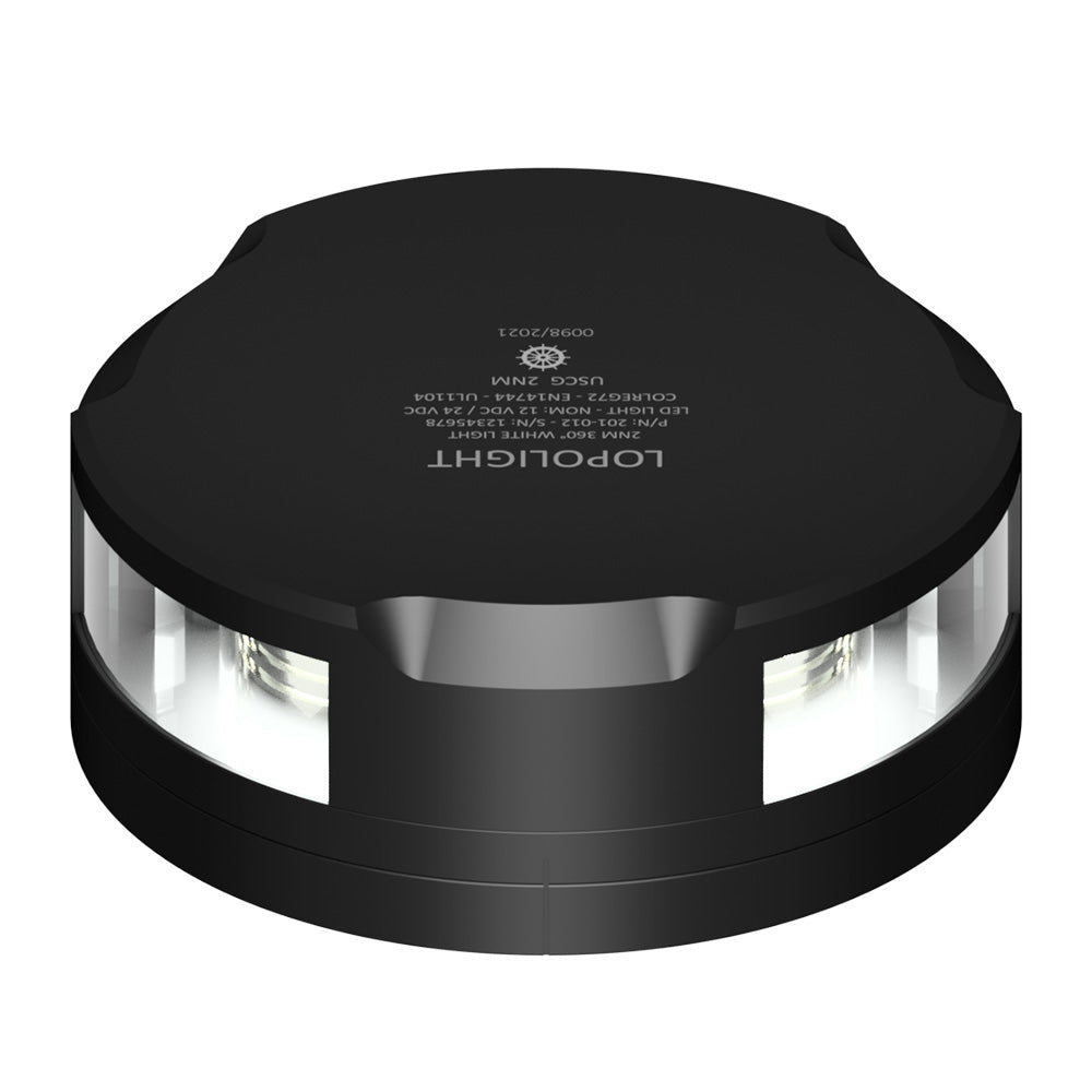 Lopolight 360Degree Anchor Light  2NM  Black Housing wFB Base 201012FBB