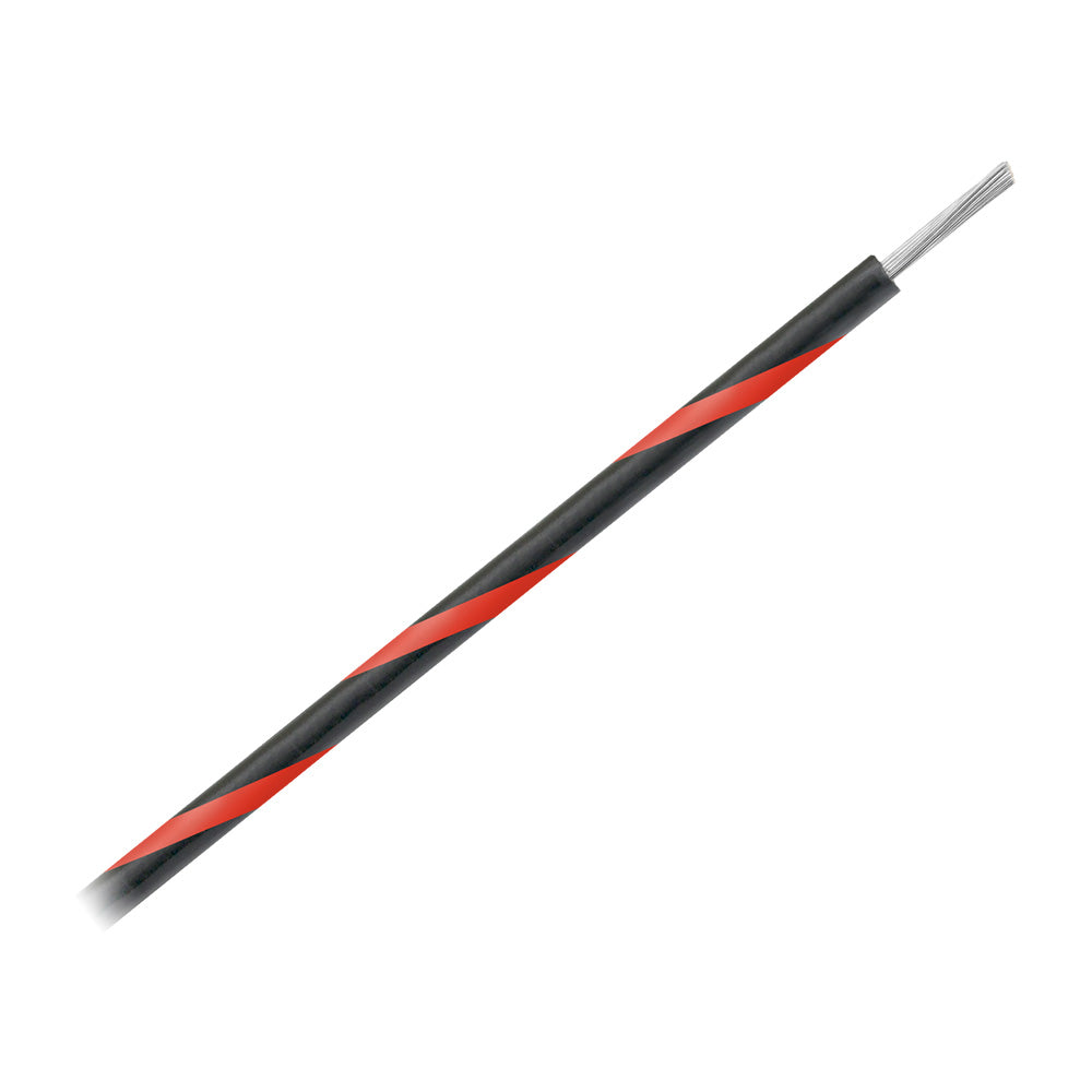 Pacer 16 AWG Gauge Striped Marine Wire 500 Spool  Black wRed Stripe WUL16BK2500