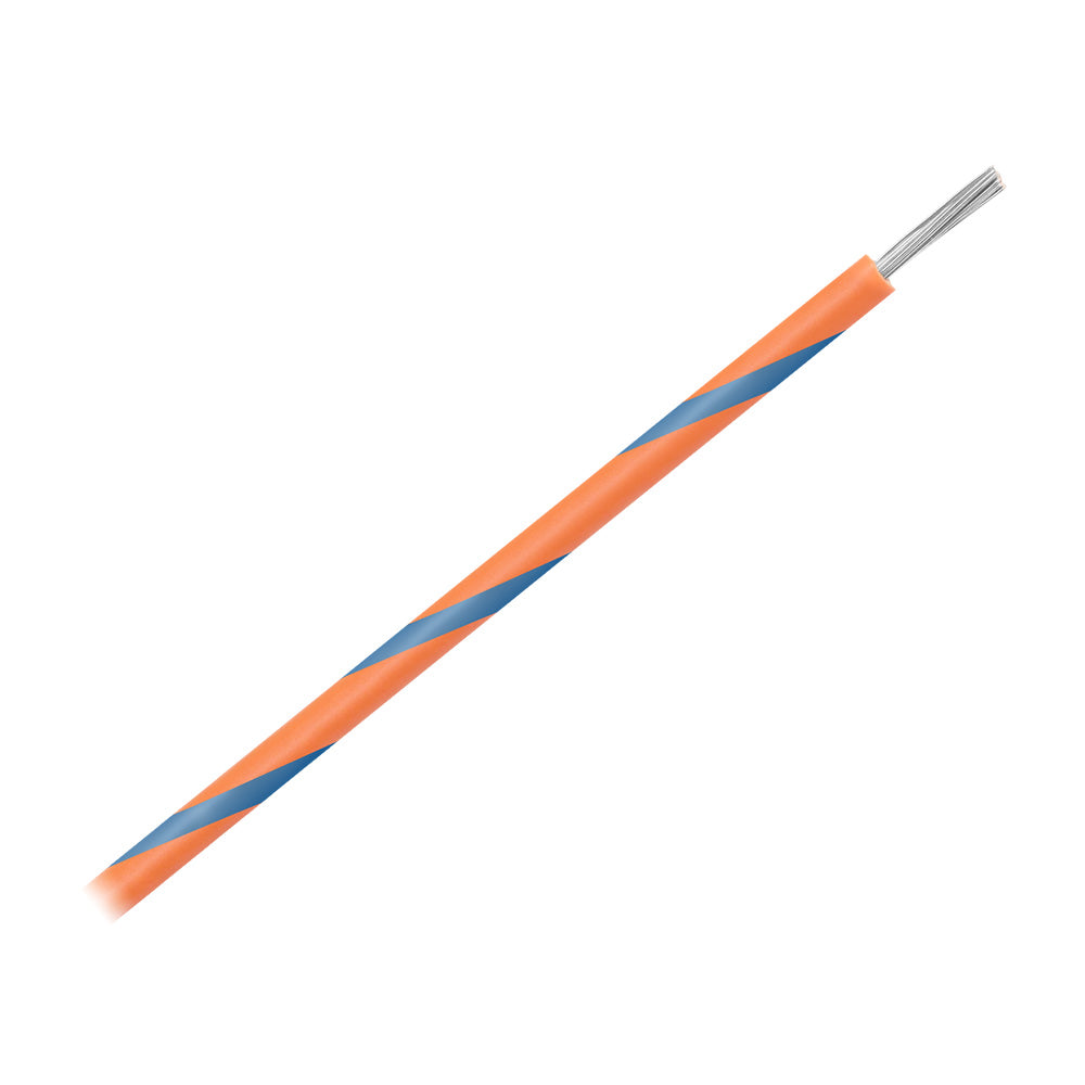 Pacer 16 AWG Gauge Striped Marine Wire 500 Spool  Orange wBlue Stripe WUL16OR6500