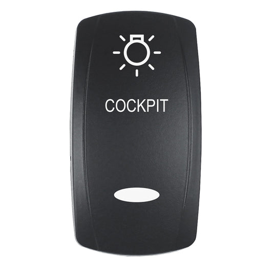 Pacer Actuator  COCKPIT fV Series Contura Switches  Black  Laser Etched TopBottom Light EV2LECKPT