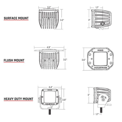 RIGID Industries DSeries Surface Mount Hyperspot  Pair 504713
