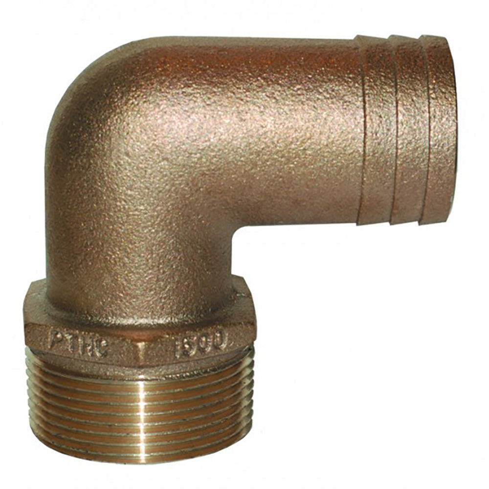 GROCO 3 NPT Bronze 90 Degree Pipe to Hose Fitting PTHC3000