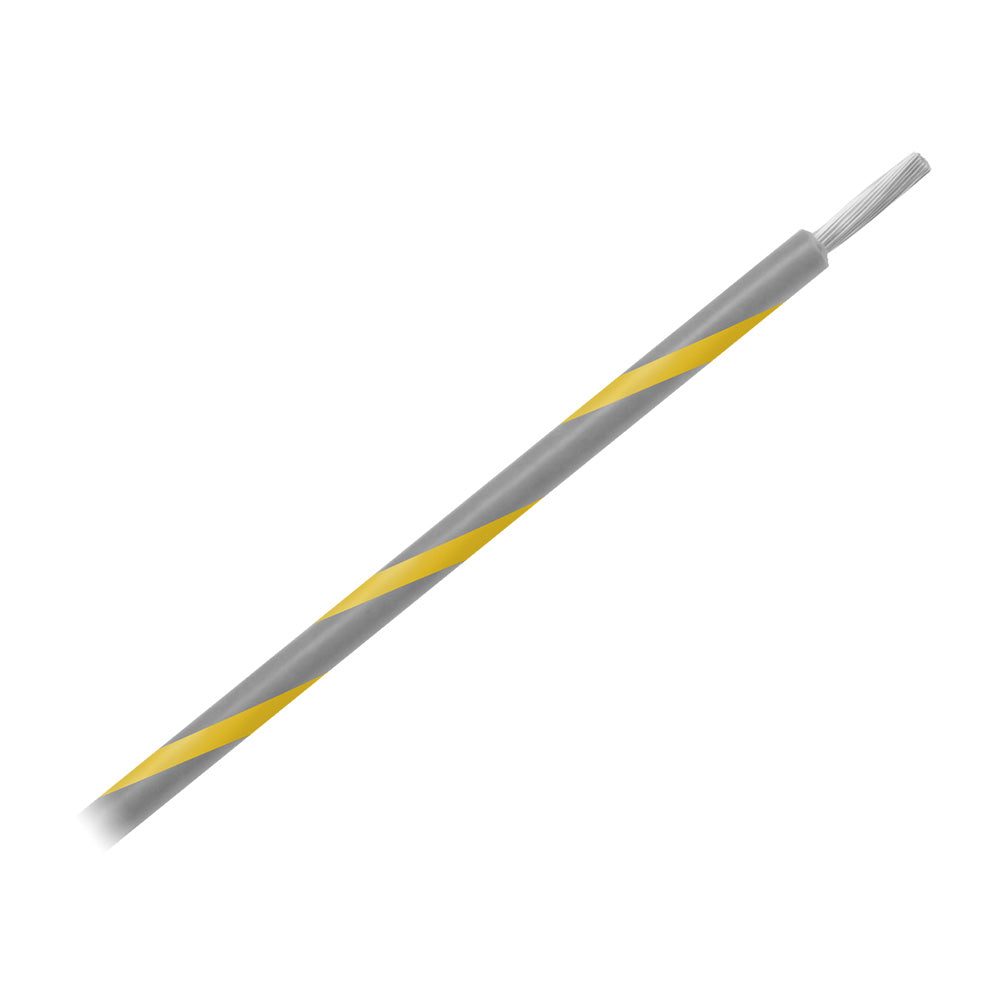 Pacer 14 AWG Gauge Striped Marine Wire 500 Spool  Grey wYellow Stripe WUL14GY4500