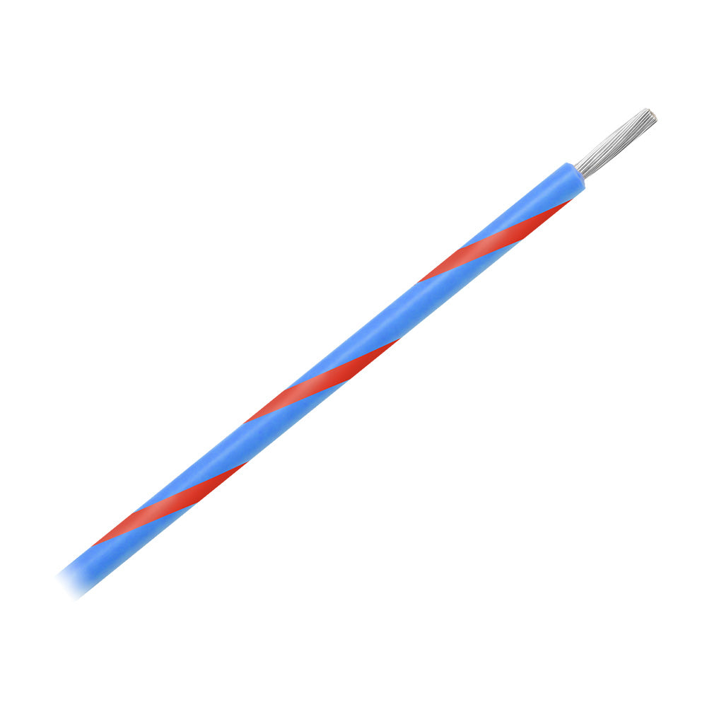 Pacer 14 AWG Gauge Striped Marine Wire 500 Spool  Blue wRed Stripe WUL14BL2500