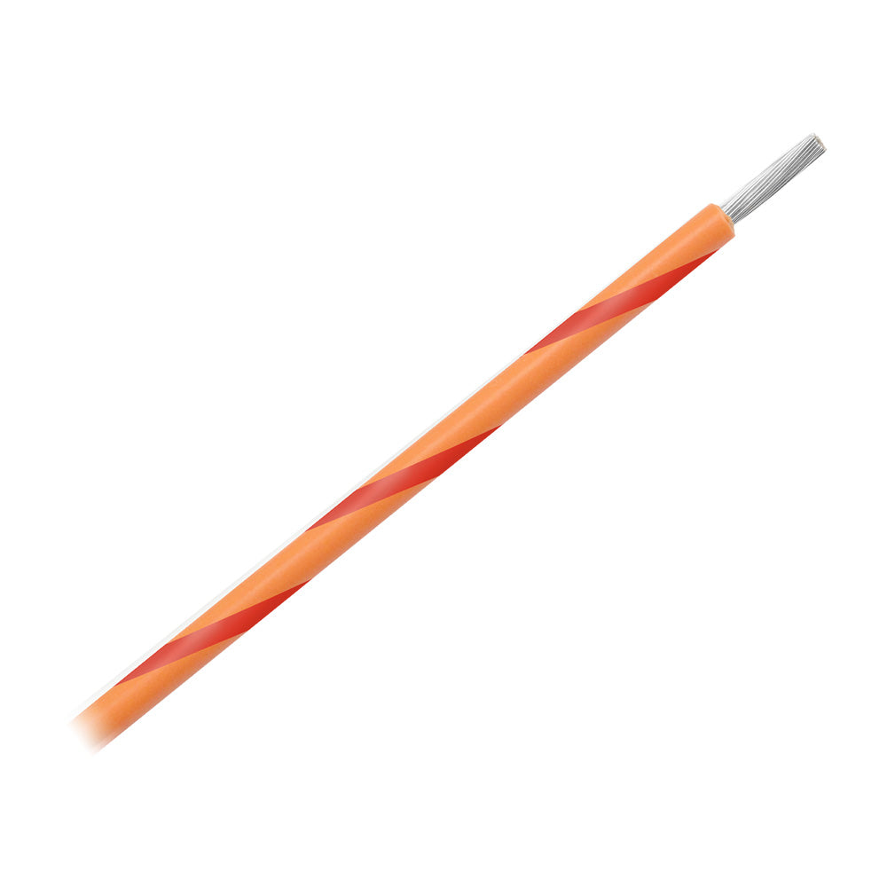 Pacer 14 AWG Gauge Striped Marine Wire 500 Spool  Orange wRed Stripe WUL14OR2500