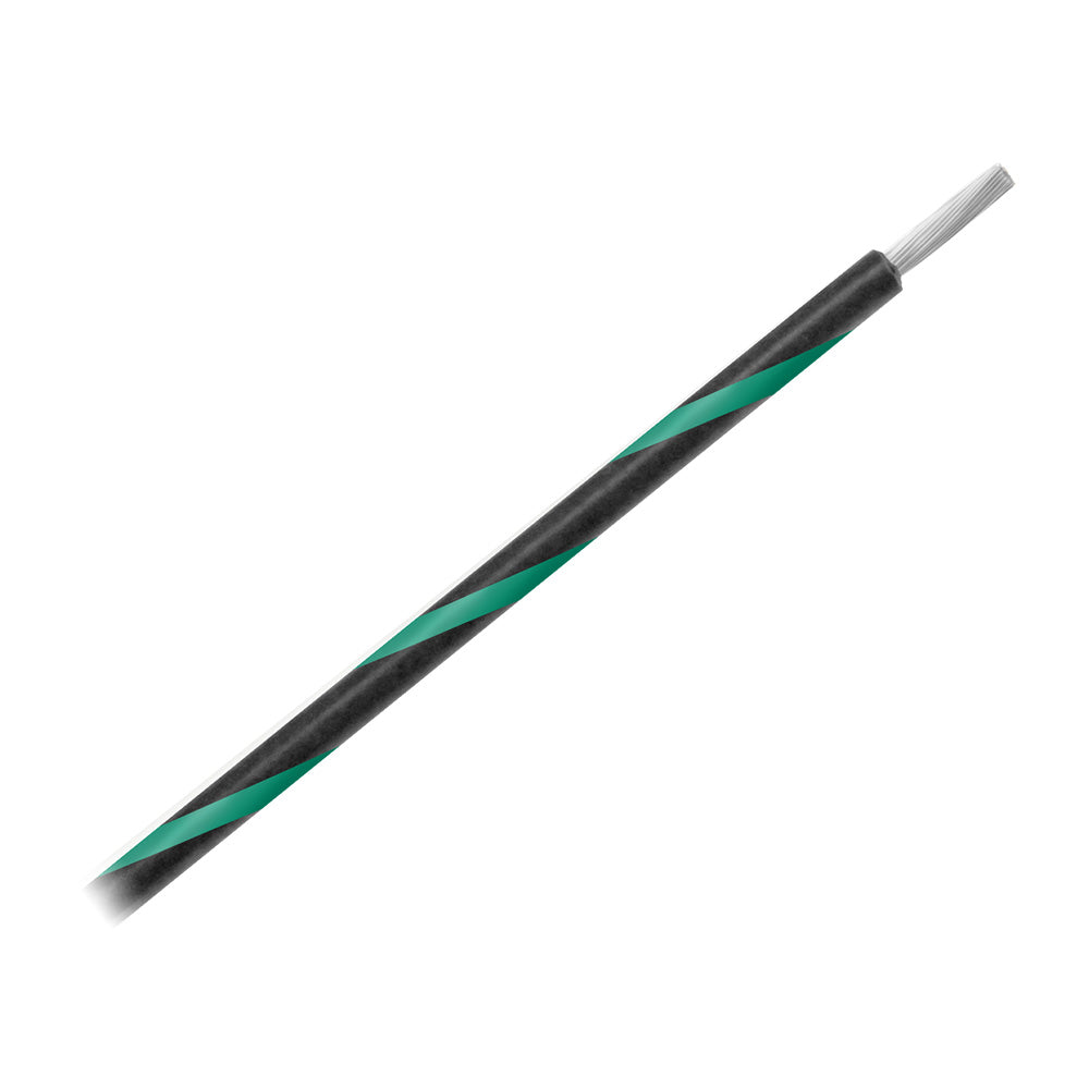 Pacer 14 AWG Gauge Striped Marine Wire 500 Spool  Black wGreen Stripe WUL14BK5500