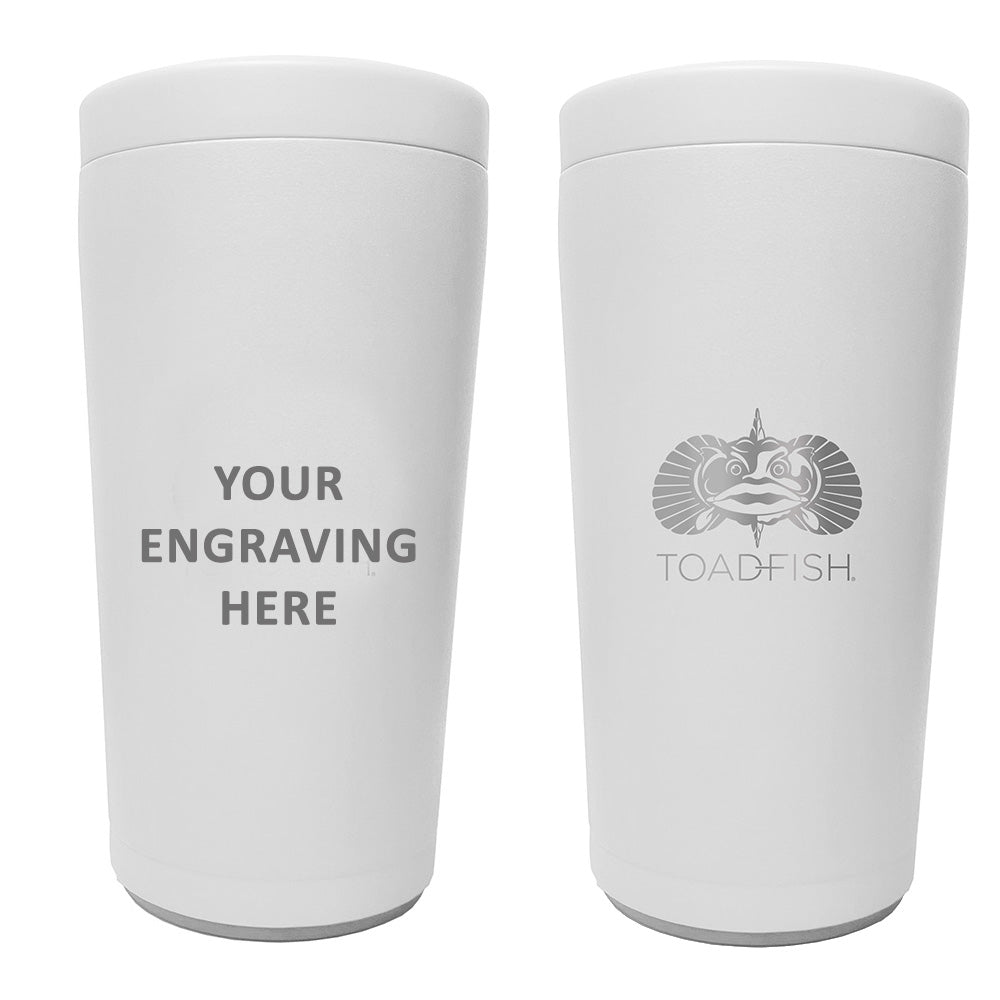 Toadfish Custom Engraved NonTipping Can Cooler 20  White MINIMUM ORDER QUANTITY OF 25 TF5005
