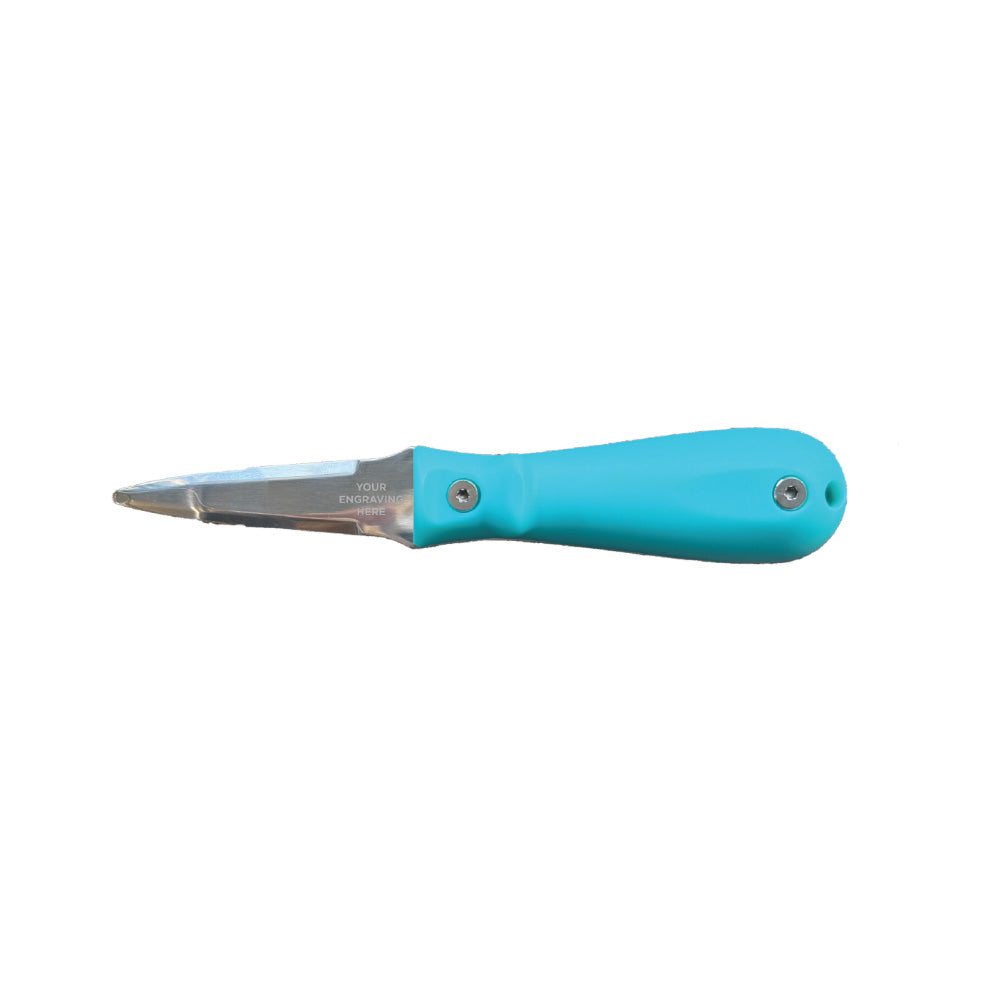 Toadfish Custom Engraved Put Em Back Oyster Knife  Teal MINIMUM ORDER QUANTITY OF 25 TF1001