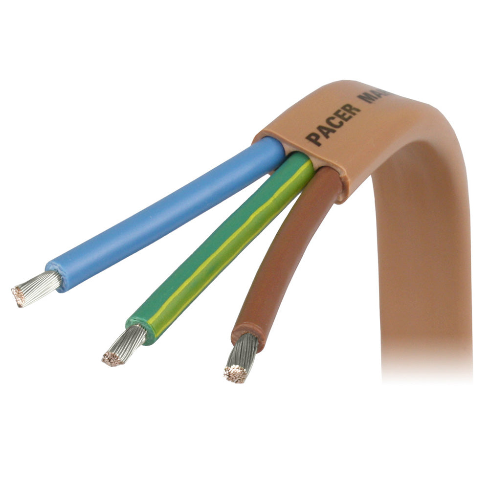 Pacer 63 AWG Triplex Euro Cable  Tan Jacket  Brown GreenYellow  Light Blue Conductors  100 W63EURO100