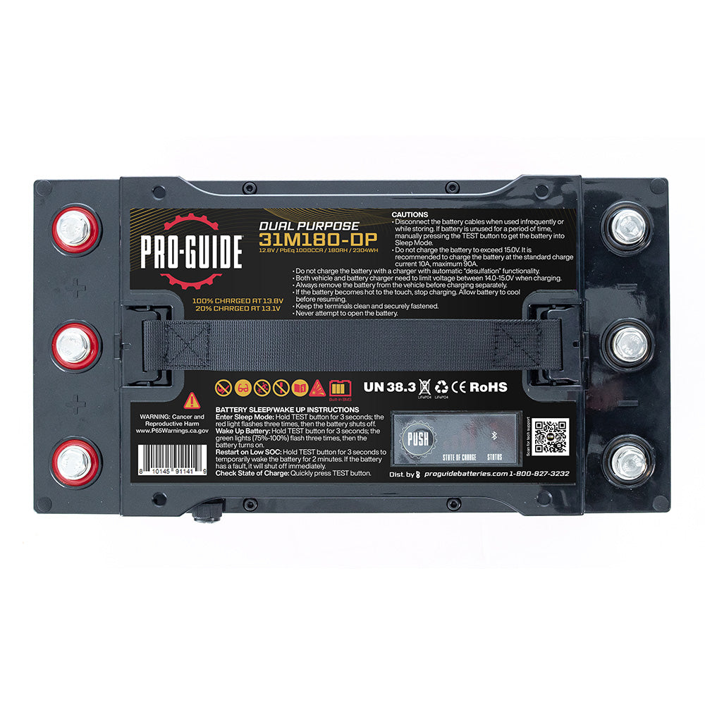 ProGuide Alpha Series Lithium Battery  12V  180AH  Group 31 PGL31M180DP