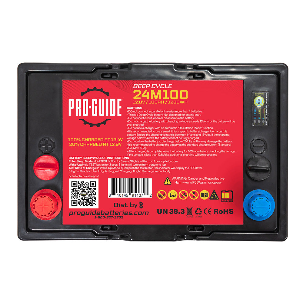 ProGuide Signature Series Lithium Battery  12V  100AH  Group 24 24M100