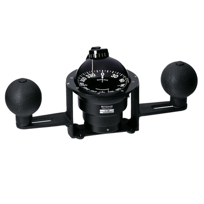 Ritchie YB600 Globemaster Steel Boat Compass w5 Card  12V  Yoke Mounted  Black YB600