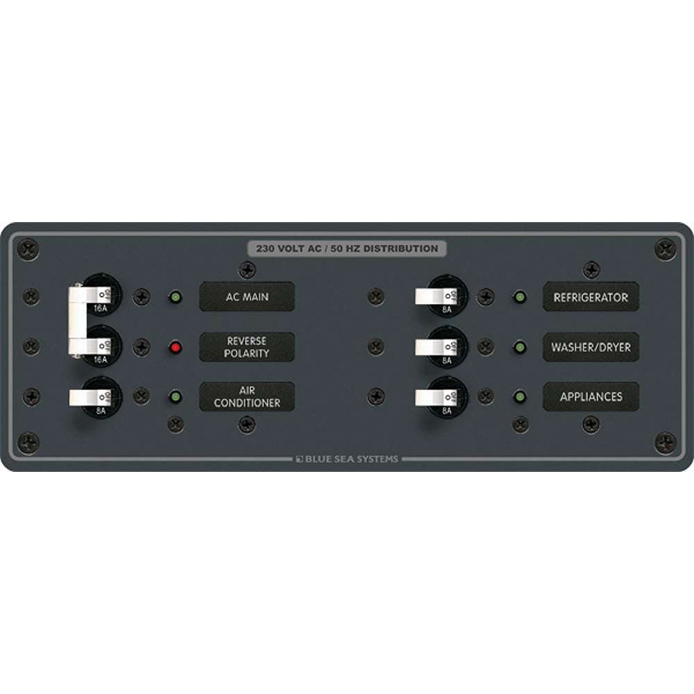 Blue Sea 8199 AC Main  Branch ASeries Toggle Circuit Breaker Panel 230V  Main  4 Position 8199