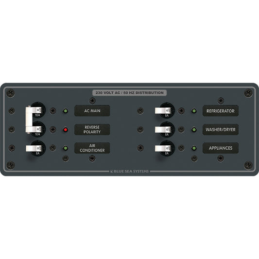 Blue Sea 8199 AC Main  Branch ASeries Toggle Circuit Breaker Panel 230V  Main  4 Position 8199