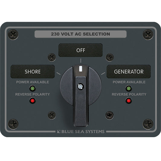 Blue Sea 8357 AC Rotary Switch Panel 65 Ampere 2 Position  OFF 2 Pole 8357