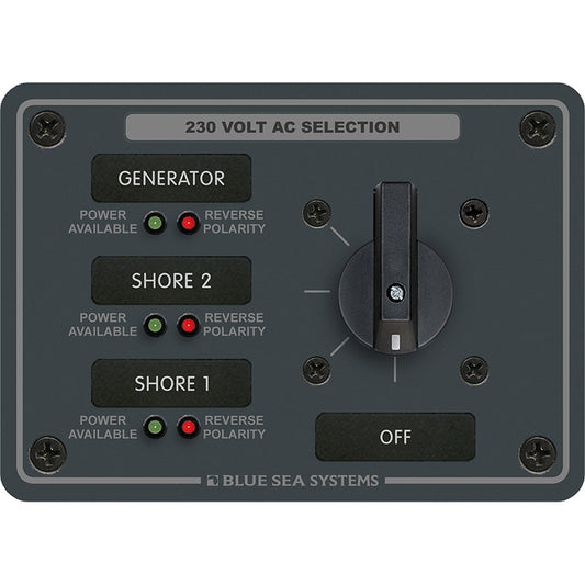 Blue Sea 8358 AC Rotary Switch Panel 30 Ampere 3 Positions  OFF 2 Pole 8358