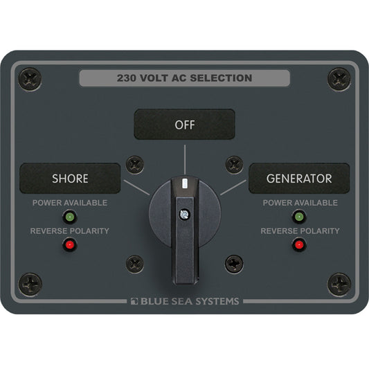 Blue Sea 8359 AC Rotary Switch Panel 30 Ampere 2 Positions  OFF 2 Pole 8359