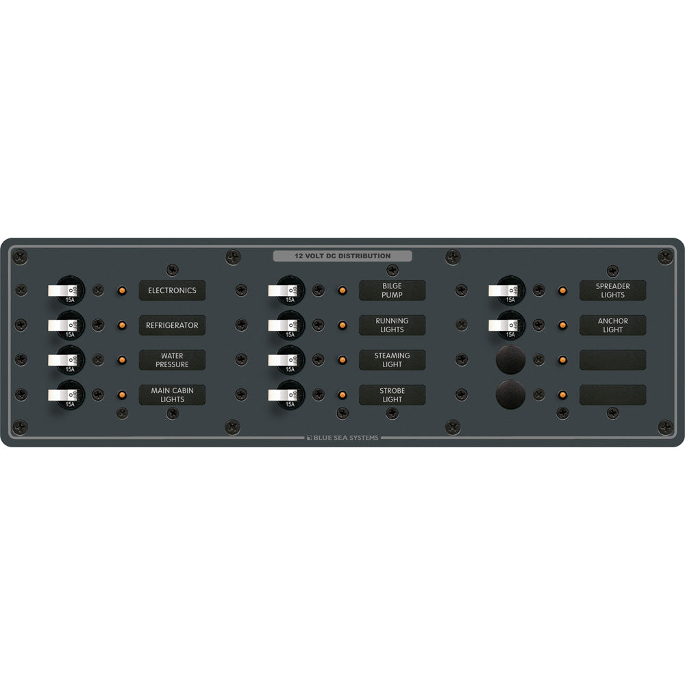 Blue Sea 8375 Panel DC 12 Position Horizontal BL 8375