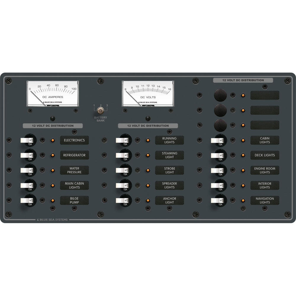 Blue Sea 8378 DC 18 Position Panel  White 8378