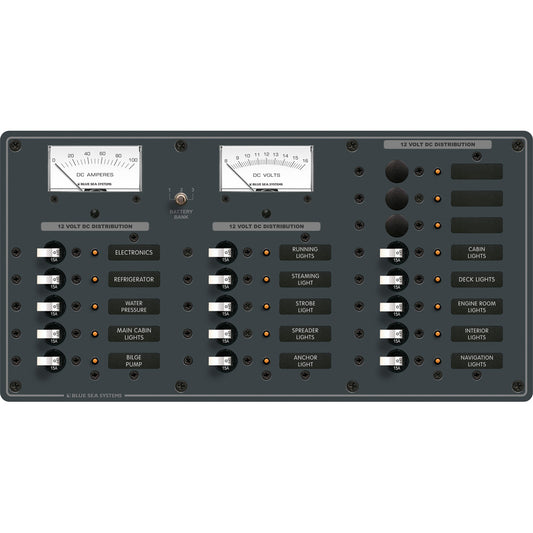 Blue Sea 8378 DC 18 Position Panel  White 8378
