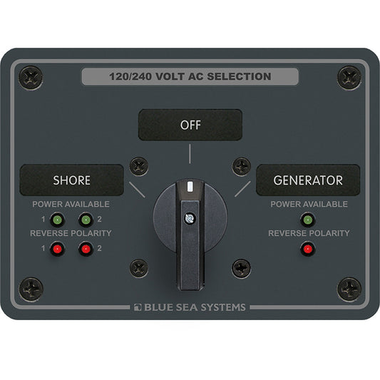 Blue Sea 8386 AC Rotary Switch Panel 30 Ampere 2 Positon  OFF 4 Pole 8386