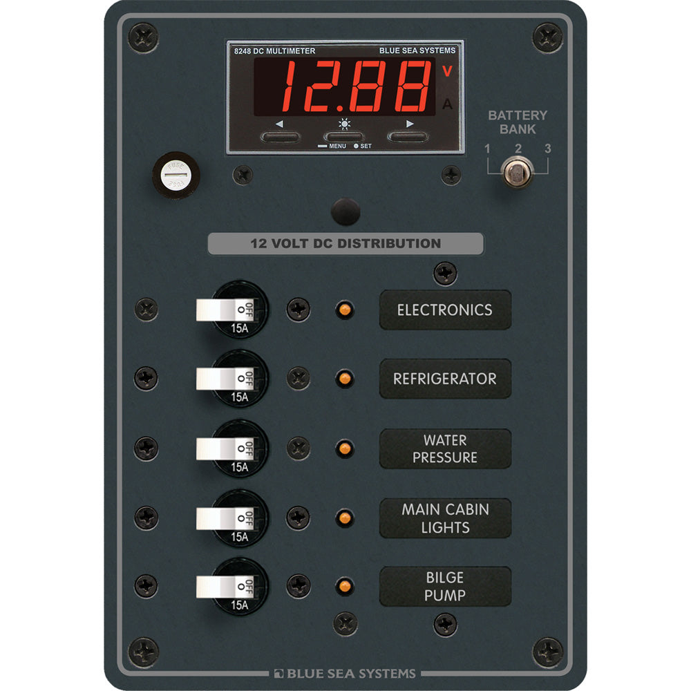 Blue Sea 8401 DC 5 Position wMultiFunction Meter 8401