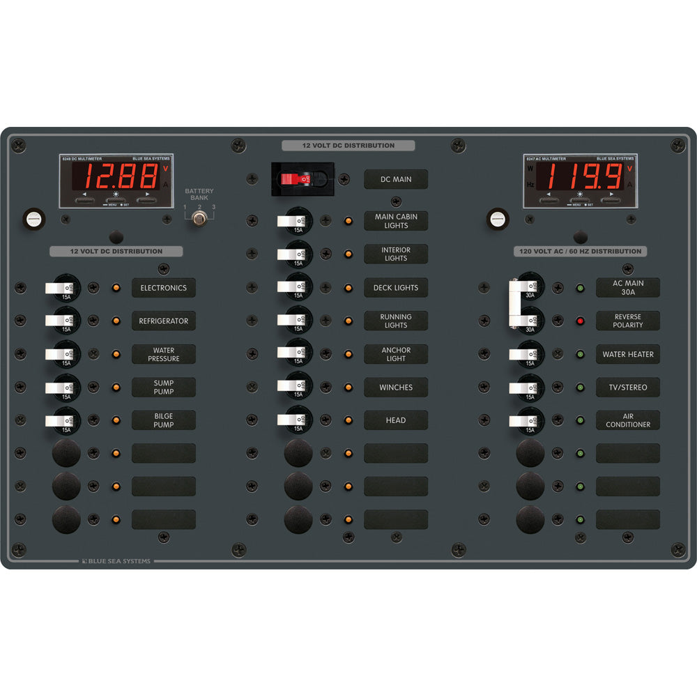 Blue Sea 8408 AC Main  6 Positions  DC Main  18 Positions 8408