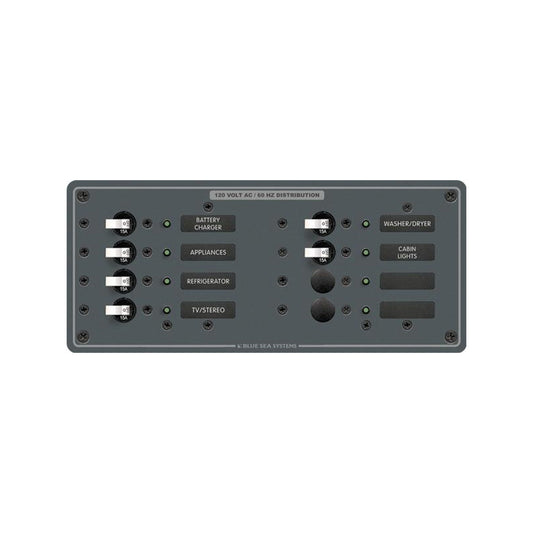 Blue Sea 8511 AC 8 Position 230v European Breaker Panel White Switches 8511