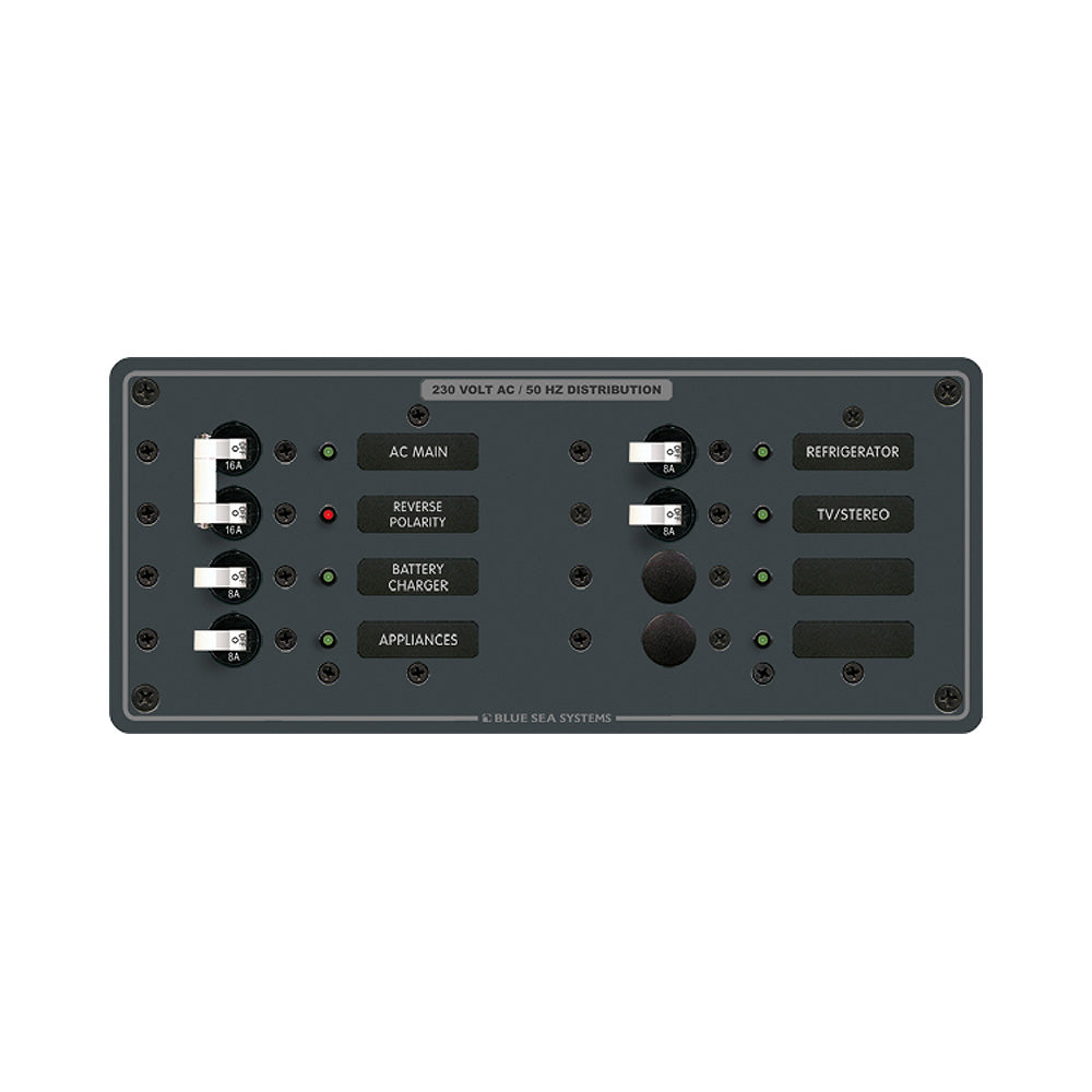 Blue Sea 8512 Breaker Panel  AC Main  6 Position  White 8512