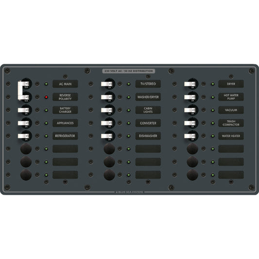 Blue Sea 8565 Breaker Panel  AC Main  22 Positions European  White 8565